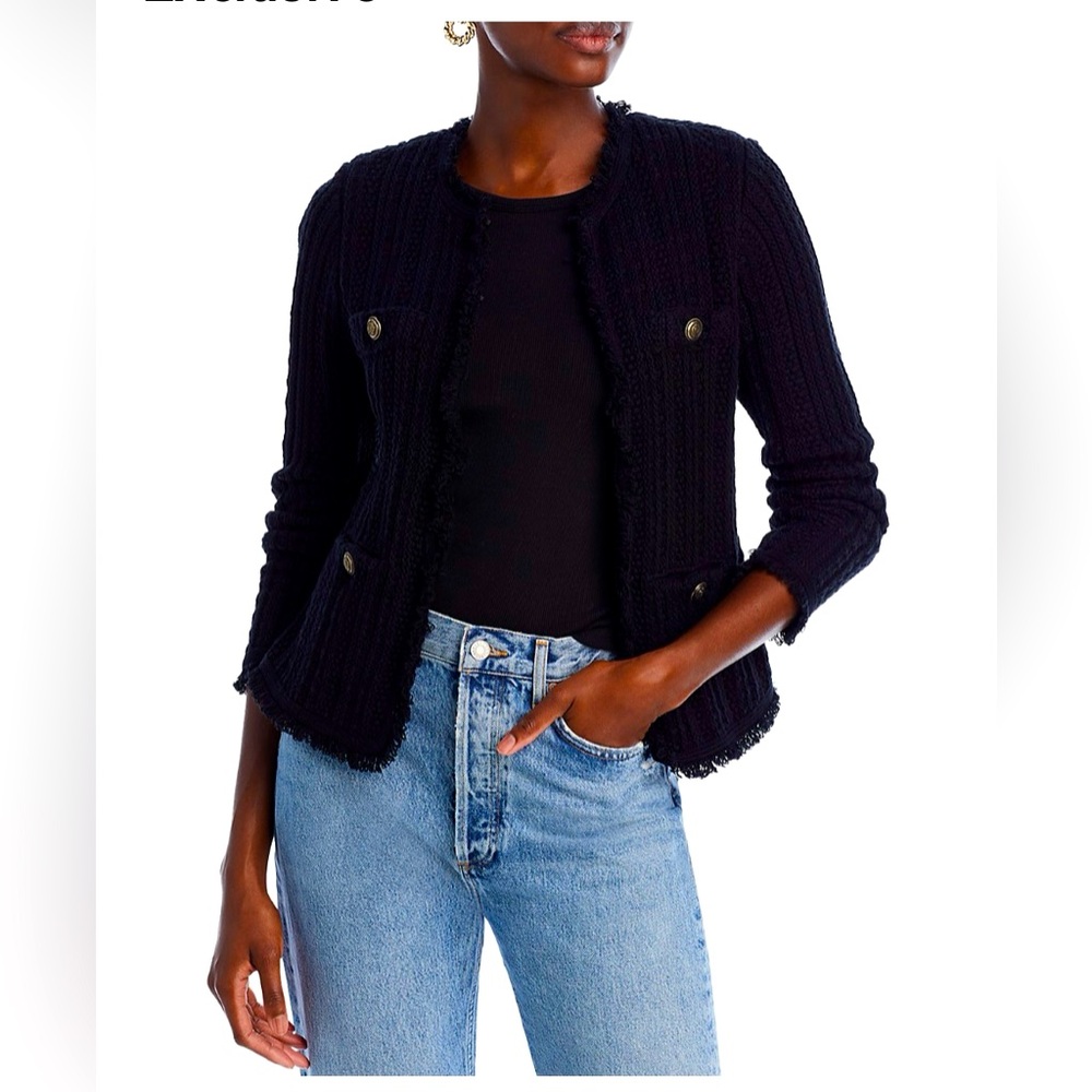 AQUA Fringe Trim Cardigan -
Exclusive Women’s Size Small
NWOT Black